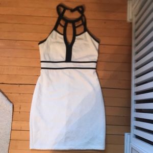 Akira Chicago white and black mini dress